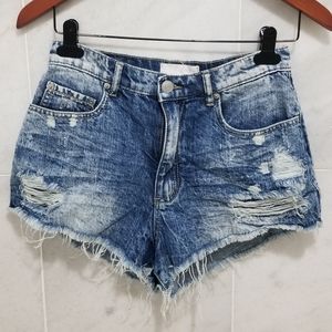 Garage Distressed Hish Rise Jean Shorts Festival Frayed Hem Junior 3